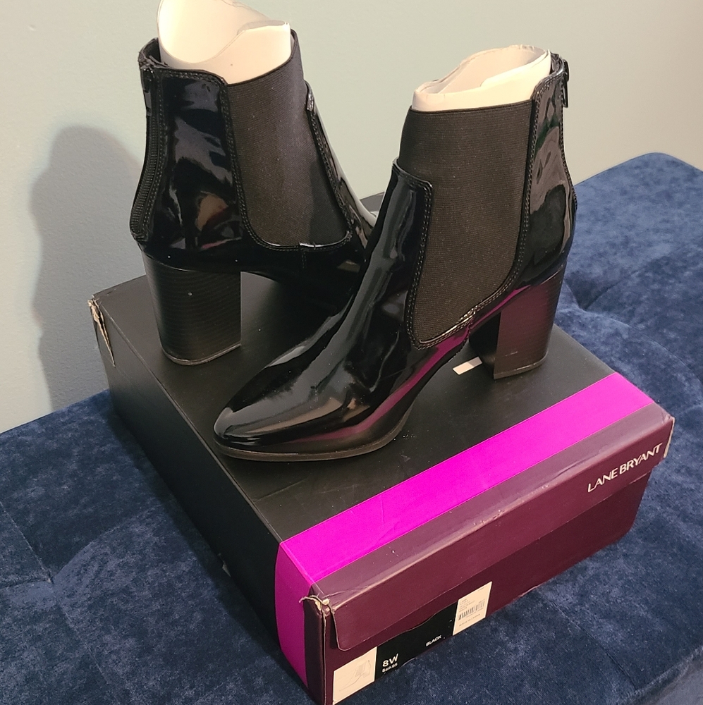 Lane Bryant, 8W, Black Patent Boot